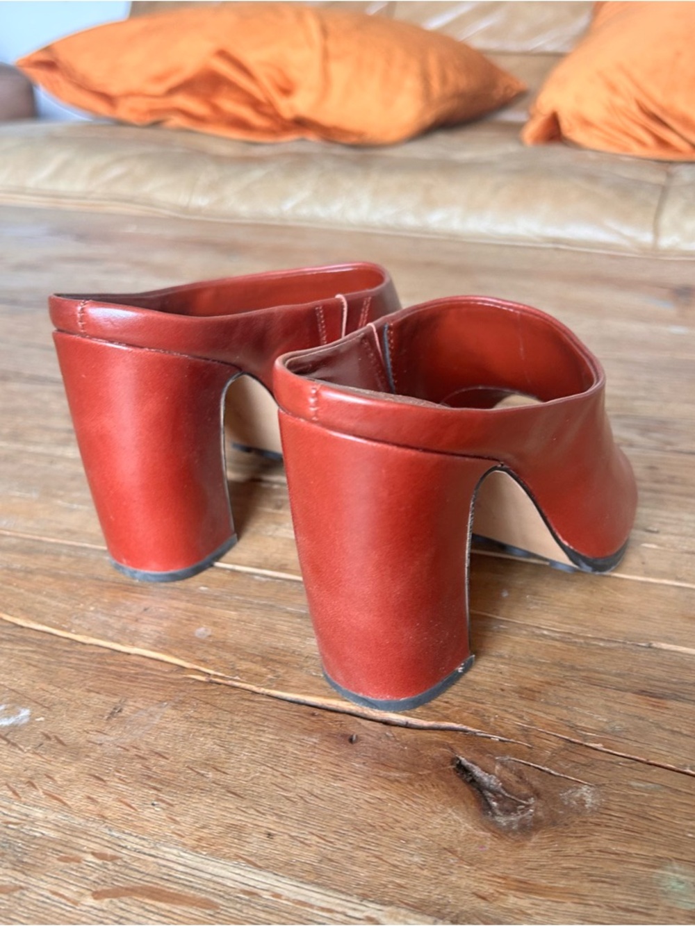 Vince Camuto Women's Red Open-Toe Mule Heels red brown 8.5 - Picture 5 of 11